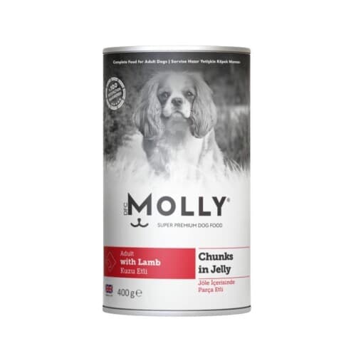 Molly Jöle İçinde Parça Kuzu Etli Yetişkin Köpek Konservesi 400 Gr